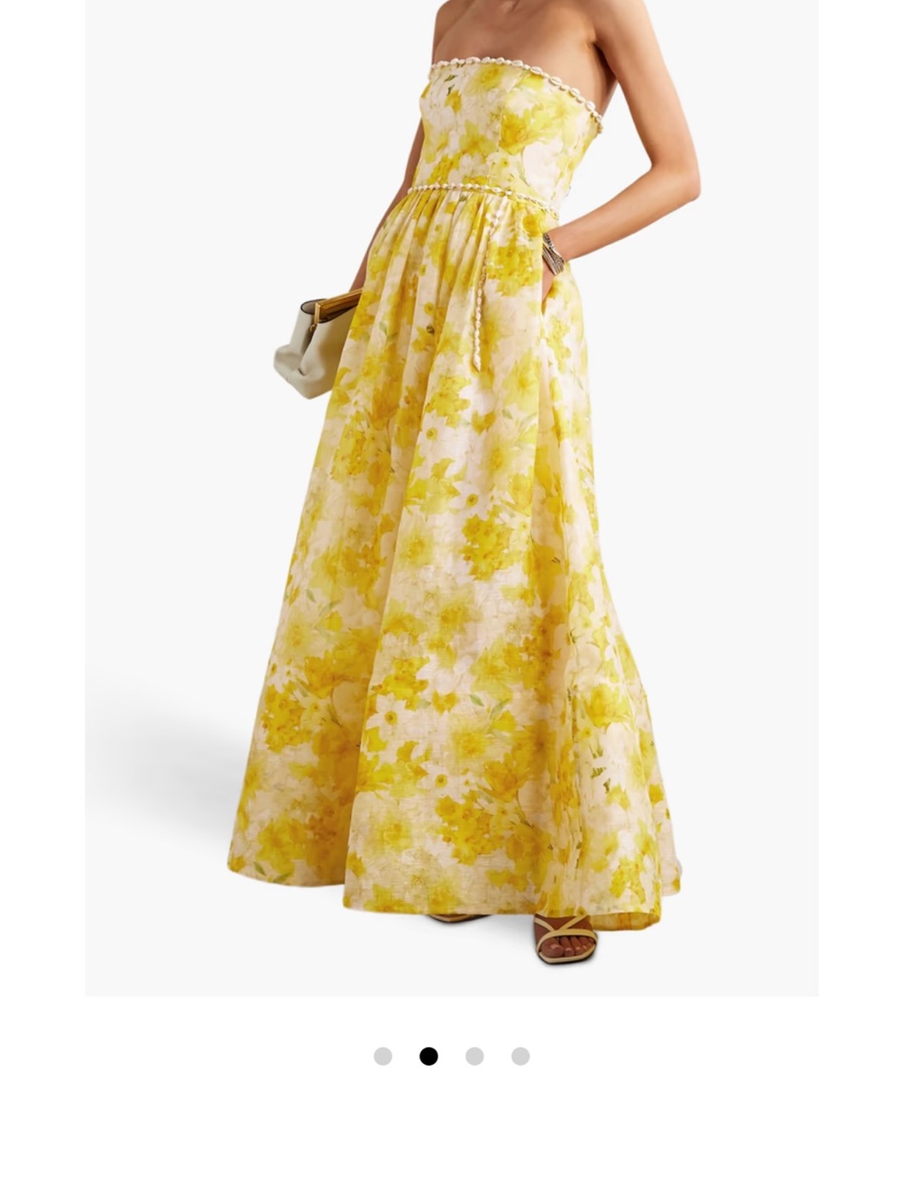 Zimmermann Yellow Floral Strapless Maxi Dress